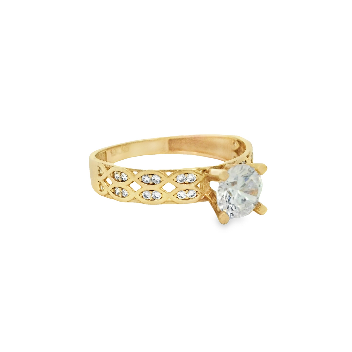 14K Solitaire CZ Fashion Ring Size 8.5