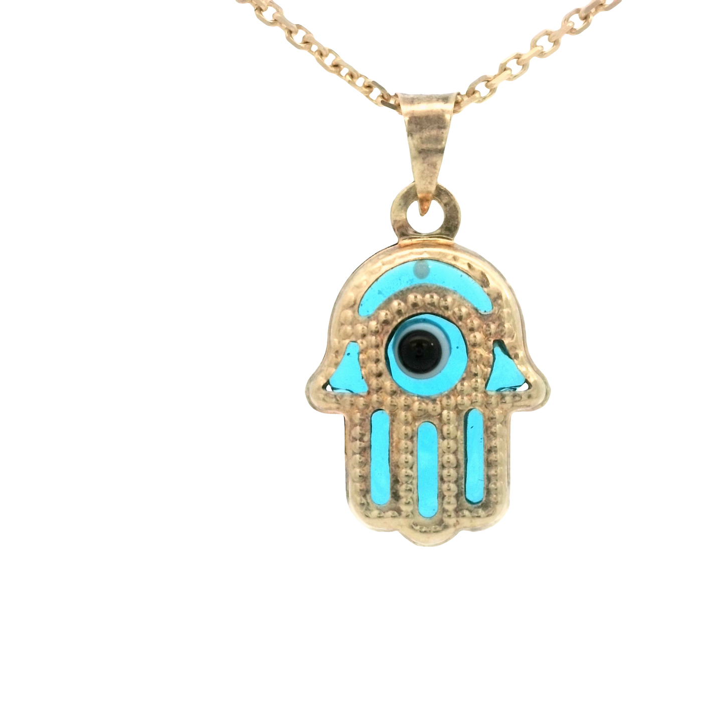 PENDANT 14K HANSMA EVIL BLUE MILIGRAIN