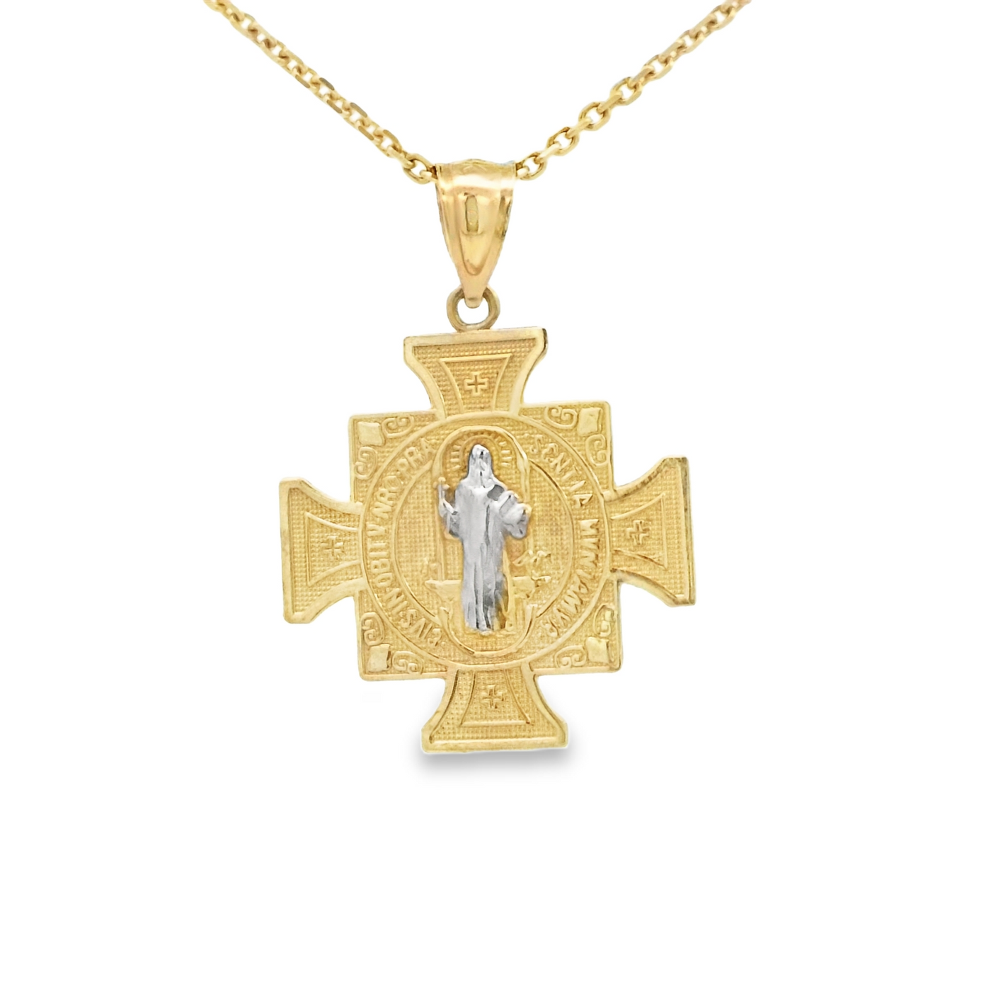 PENDENT14KP 1.9G SAINT SAINT BENEDICT CROSS MEDAL