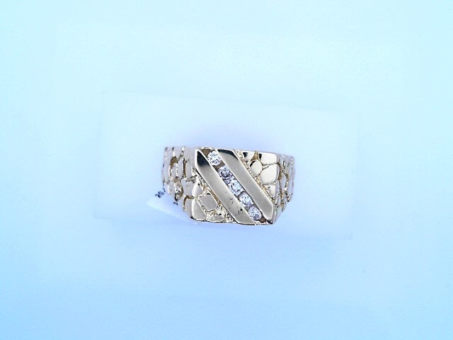 14 KARAT NUGGET RING SIZE 10.5 WEIGHT: 14.4 : 11.4