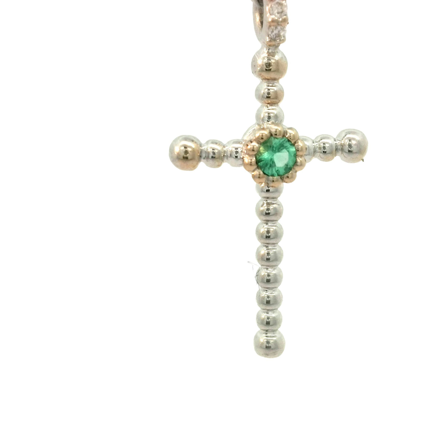 Cross Beads E .10 D .06 White 18 Karat Pendant Weight: 1.1G