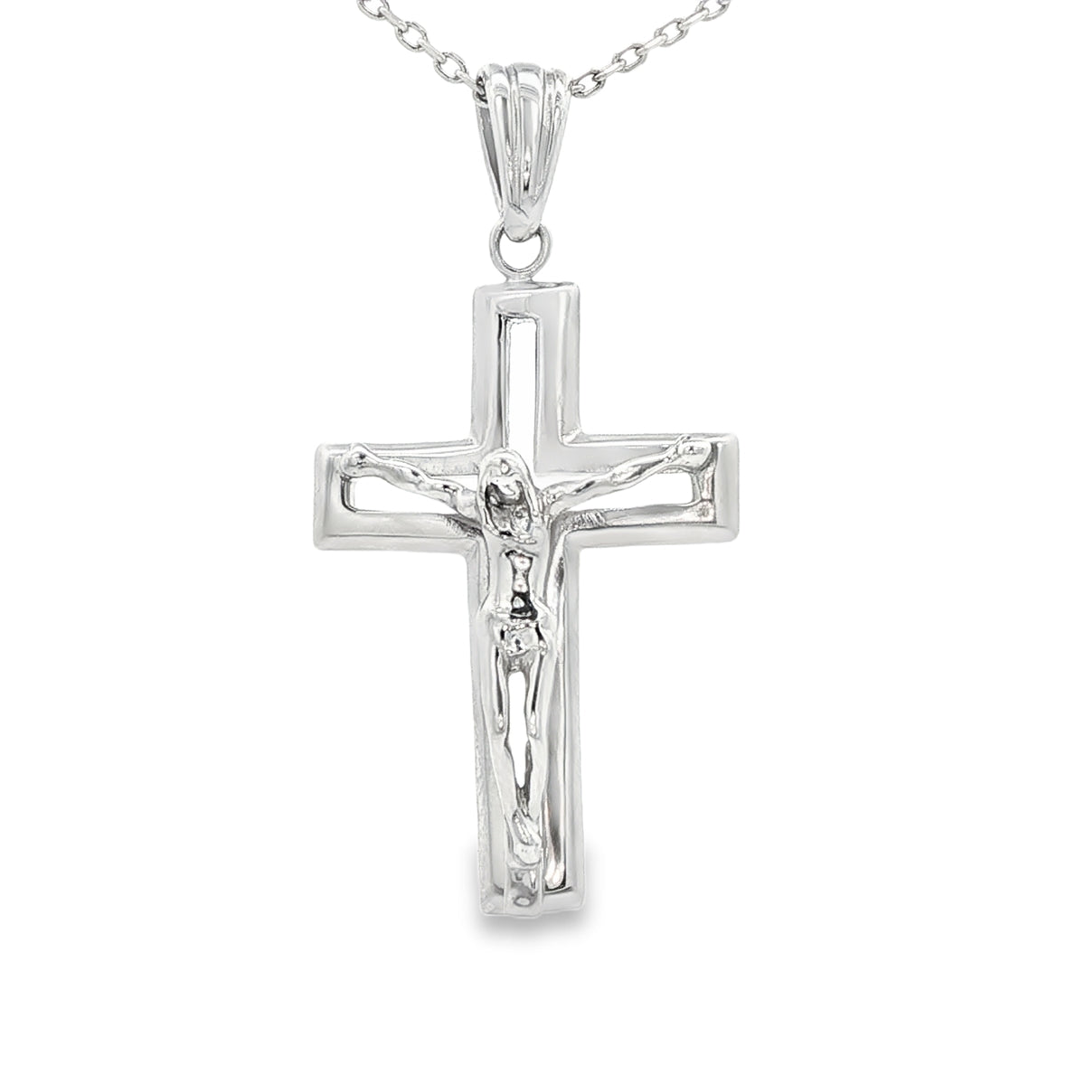 PENDANT 14KP W 4.6G JESUS WHITE POLISHED NEGATIVE