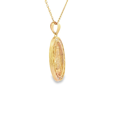 PENDANT 14K 1.9G SAINT CZ ST BARBARA OVAL
