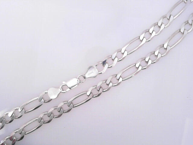 .925 STERLING SILVER FIGARO CHAIN 26" WEIGHT: 43.2