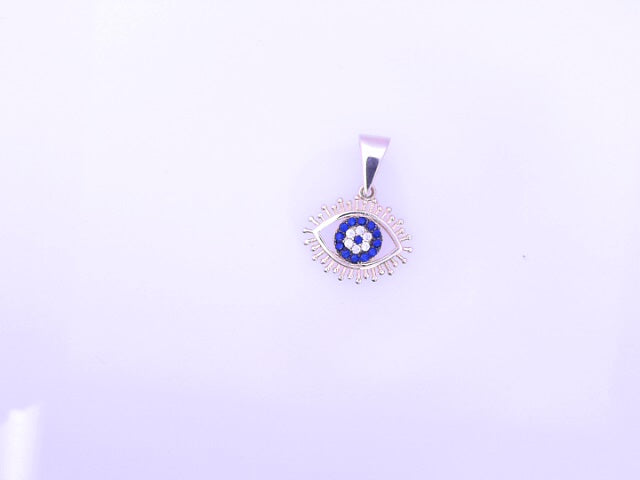 PENDANT 14K 1.0G EVIL EYE CZ BLUE EVIL EYE