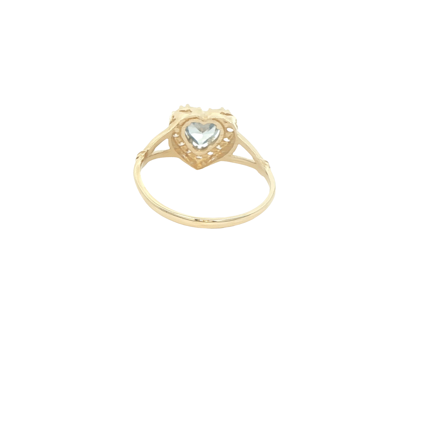 14 KARAT RING SIZE 7 WEIGHT: 2G : CZ HEART BLUE CE