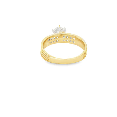 14 KARAT RING SIZE 7.25 WEIGHT: 3.5G : 4.2MM CZ SO