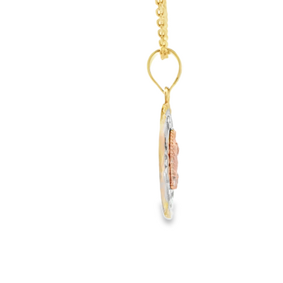 PENDANT 14K QUINCE GUADALUPE DC 3TONE 2.1G