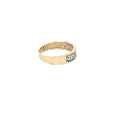 14 KARAT RING SIZE 7.5 WEIGHT: 2.9G : 5MM CZ ROPE