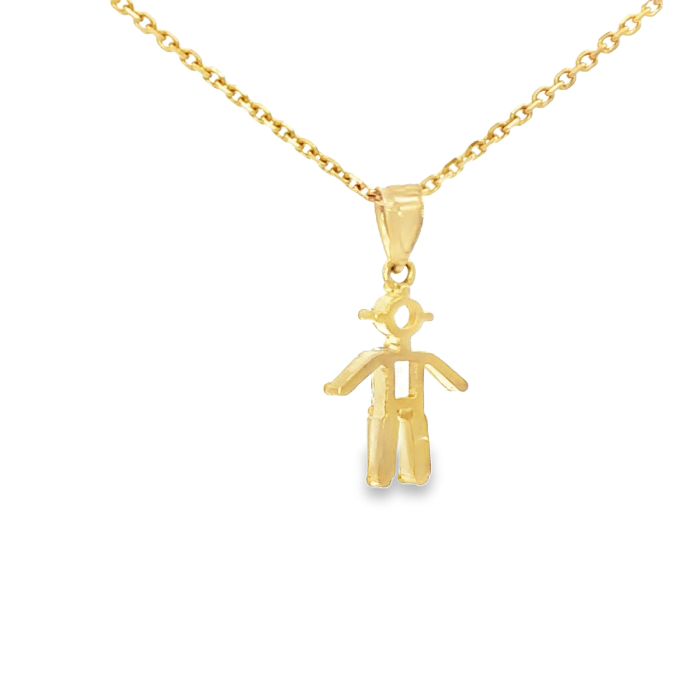 PENDANT 14K BOY CZ BAGUETTE STYLE BOY