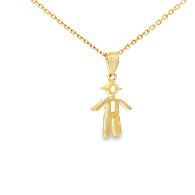 PENDANT 14K BOY CZ BAGUETTE STYLE BOY