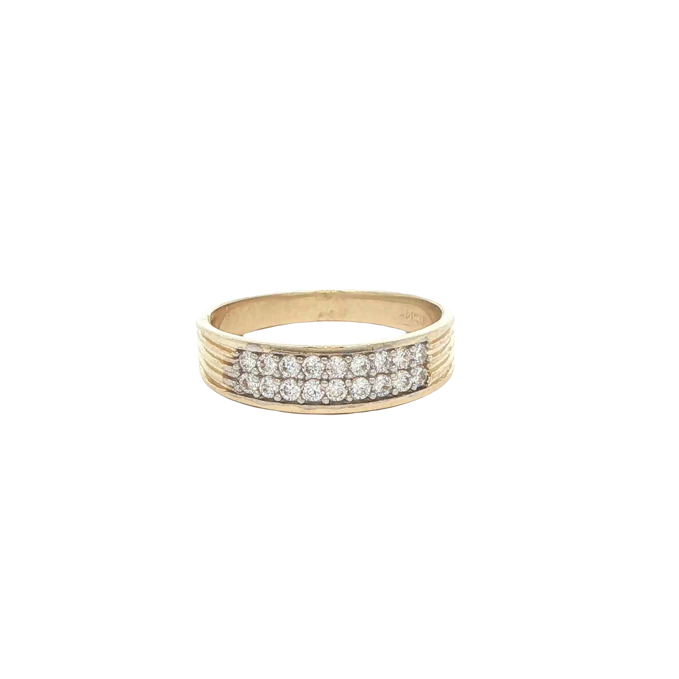 14 KARAT RING SIZE 7.25 WEIGHT: 3.1G : 4.9MM CZ 2