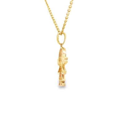 PENDANT 14KP Girl Y/W DC 2TOME