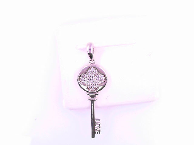 PENDANT 14K W Key 2.1g Love