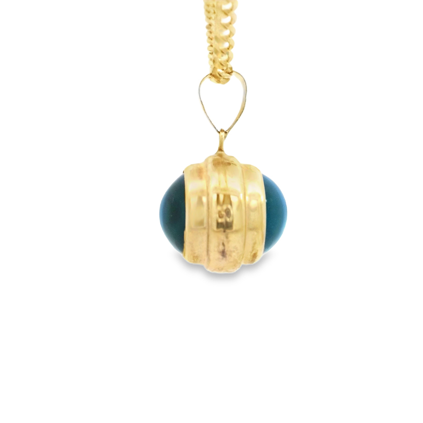 PENDANT 14K EVIL EYE BLUE ROUND BALL
