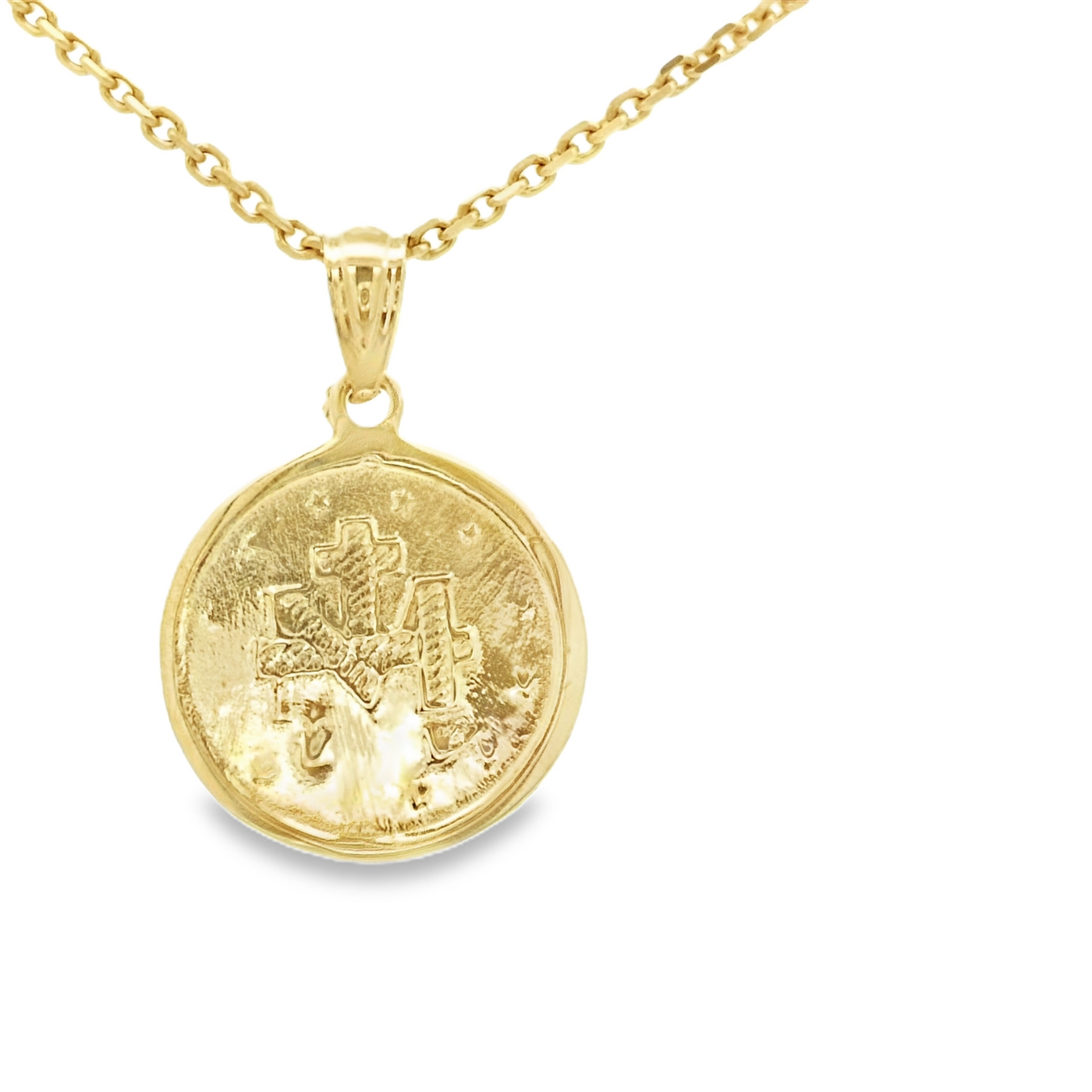 PENDANT 14K ROUND MILAGROSA OG