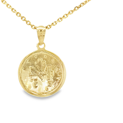 PENDANT 14K ROUND MILAGROSA OG