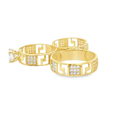 14 KARAT RING SIZE 7 WEIGHT: 2.0G : 5.5MM CZ GREEK