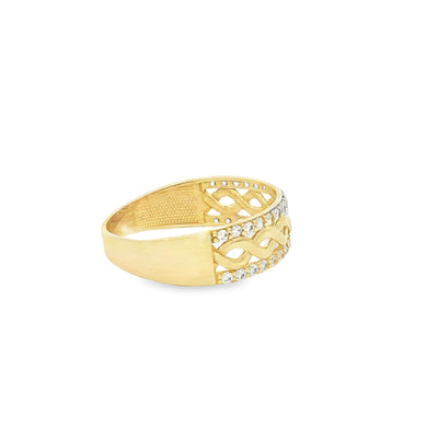 14 KARAT RING SIZE 7.75 WEIGHT: 1.9G : 5.9MM CZ MO