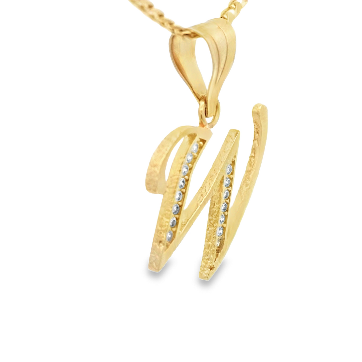 PENDANT 14K LTR W CZ LETTER W