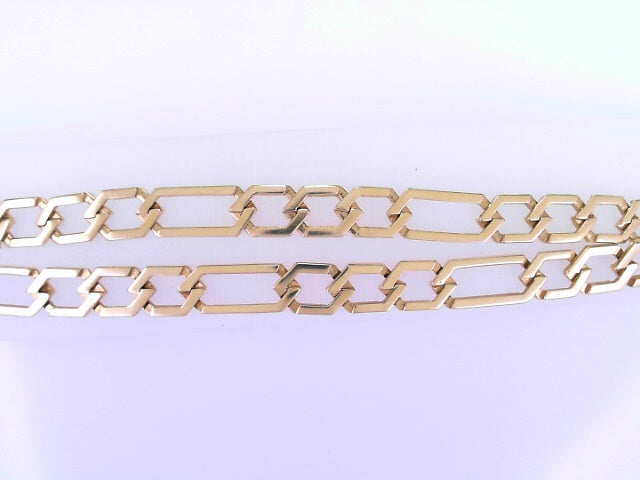 CHAIN 18KC 42.3G GEOMETRIC 24'' FIGARO 6.MM