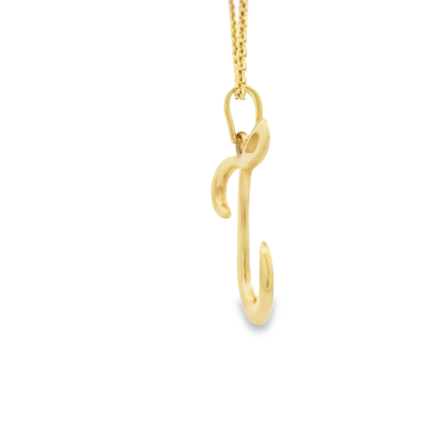 PENDANT 14K LETTER T SCRIPT POLISHED
