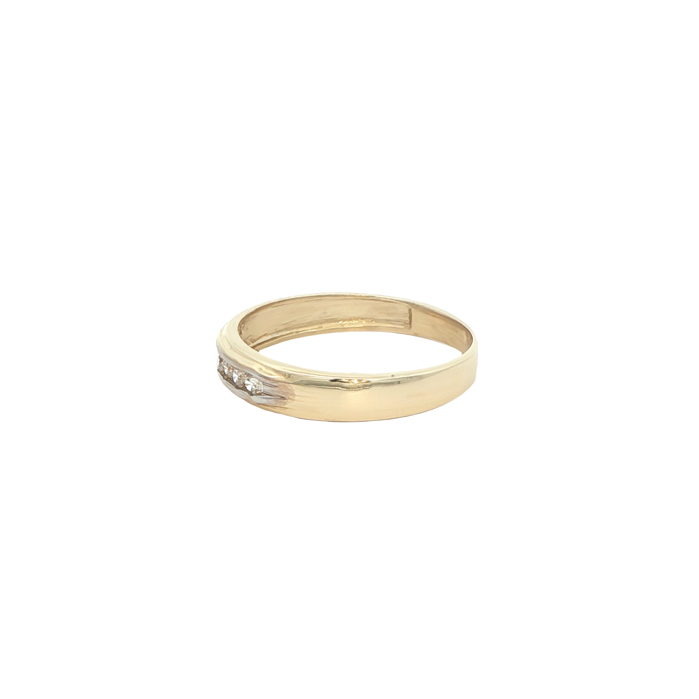 14 KARAT RING SIZE 10 WEIGHT: 2.7G : 3.6MM CZ SING