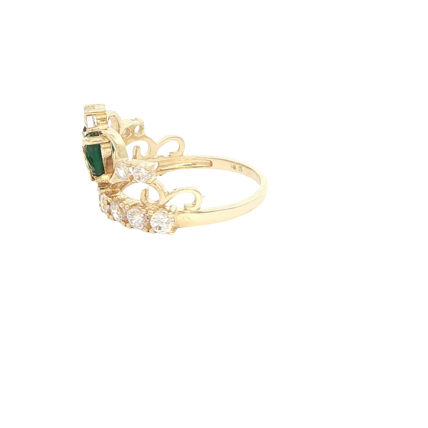 14 KARAT RING SIZE 7 WEIGHT: 3.7G : CZ QUINCE 15 G