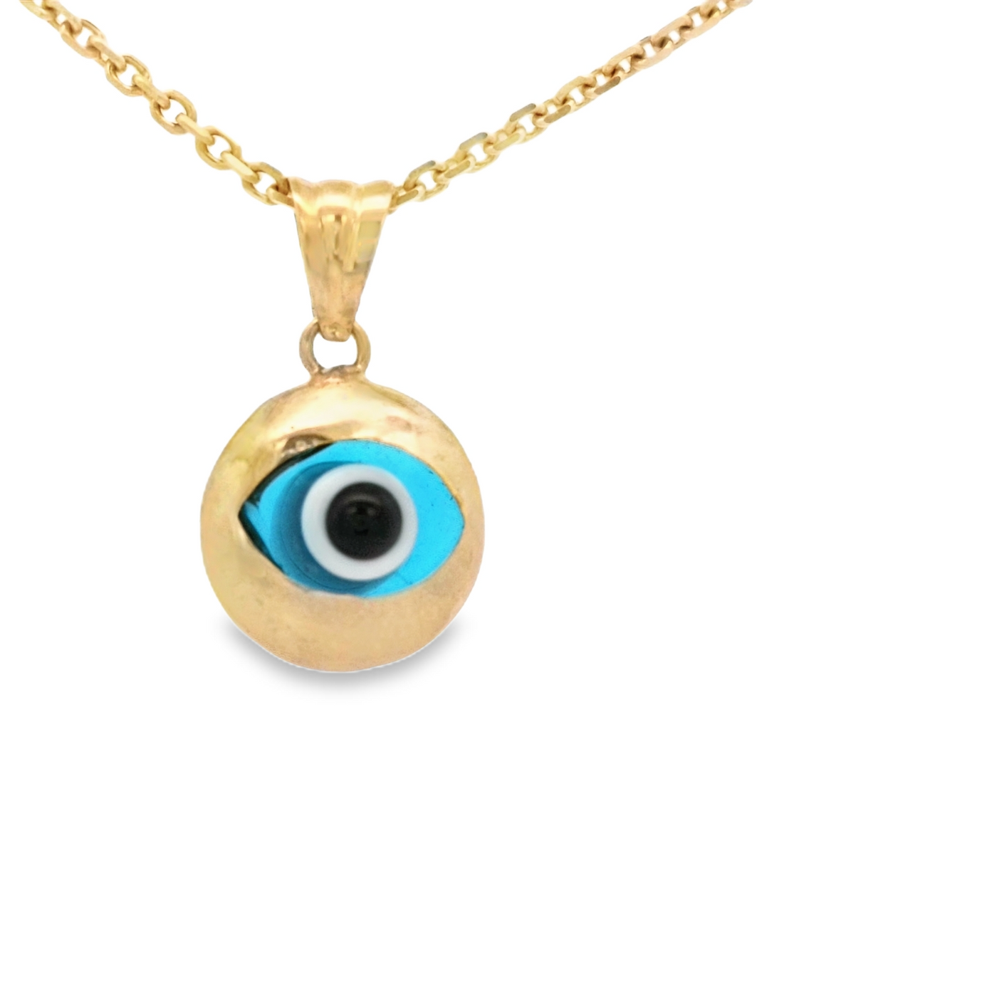 PENDANT 14K PENDANT EVIL EYE POLISHED OJO SANTA LUCIA