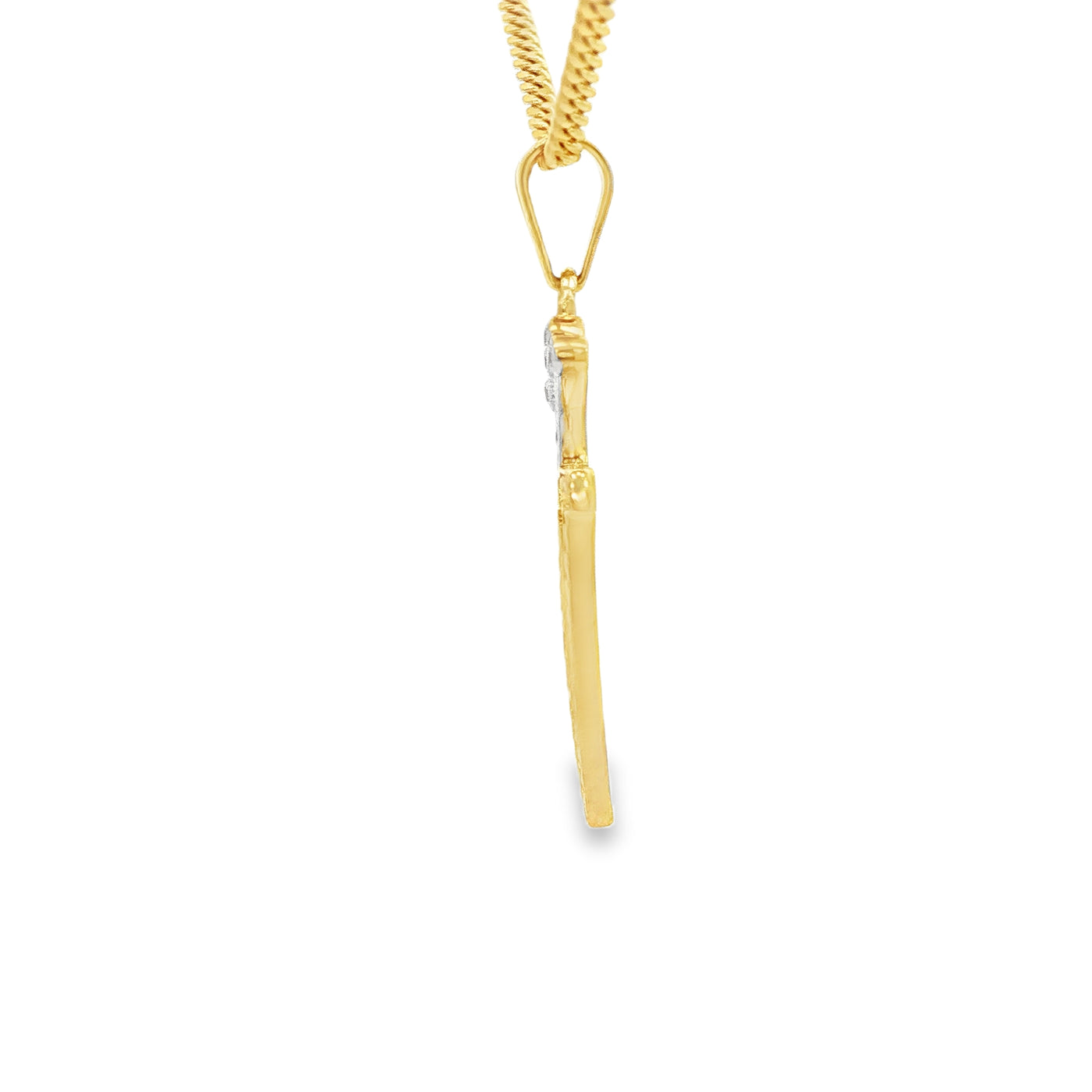 14K V LETTER CZ CROWN V LETTER