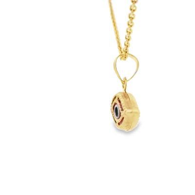 PENDANT 14K EVIL EYE RED EYE MILIGRAIN