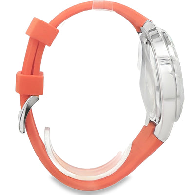 BULOVA SILVER BEZEL ORANGE SILICONE