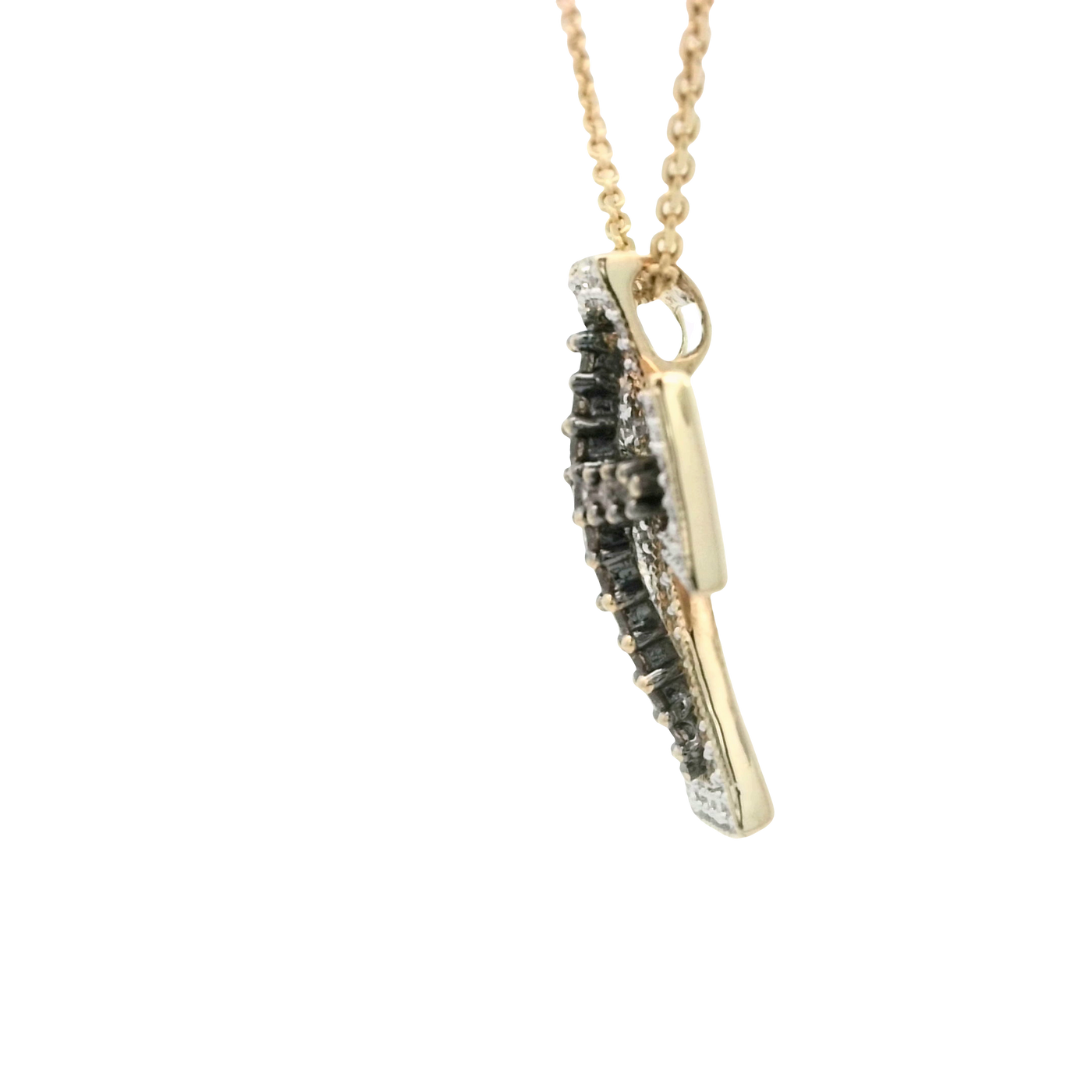 14K PENDANT CROSS CHAMPAGNE DIAMONDS