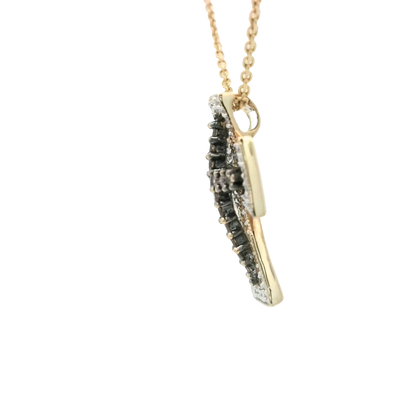 14K PENDANT CROSS CHAMPAGNE DIAMONDS