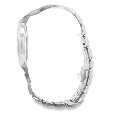 SILVER WHITE FACE NEGATIVE SPACE BEZEL BULOVA
