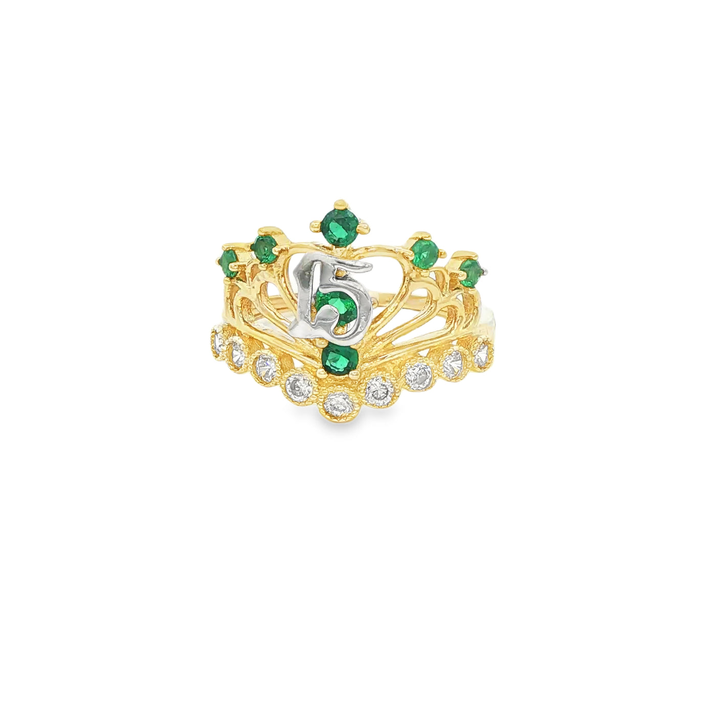 14 KARAT RING SIZE 7 WEIGHT: 3.1G : CZ QUINCE 15 G