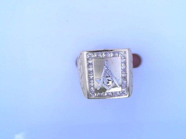 RING 14KR 8.6G MASON #10.5 CZ MASON TEXTURED