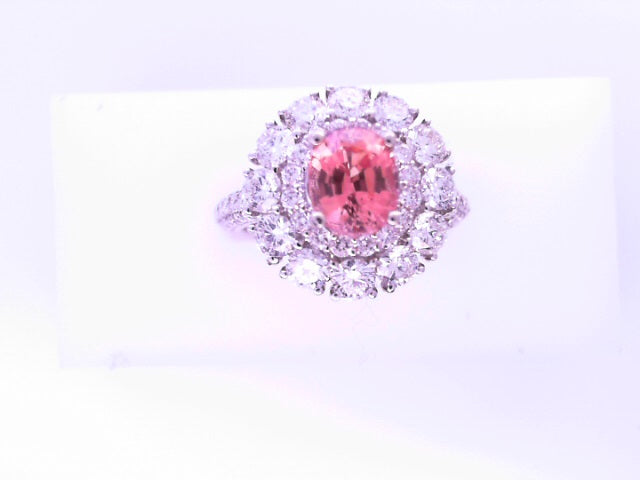 14KR Padparadsha Zaphire2.65ct 1.61ctw Diamond  #6