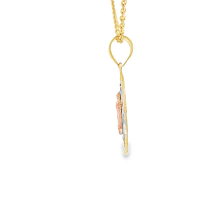 PENDANT 14K QUINCE GUADALUPE DC 3TONE 2.1G