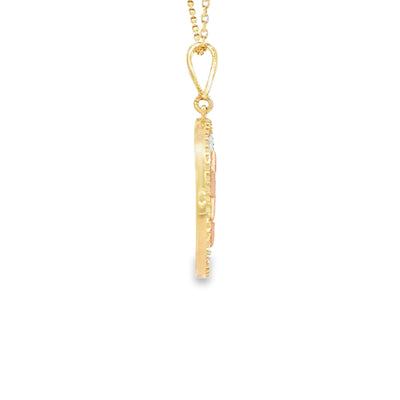 14K PENDENT  2.4G MEDALLION CZ STAR OF DAVID SUNBU