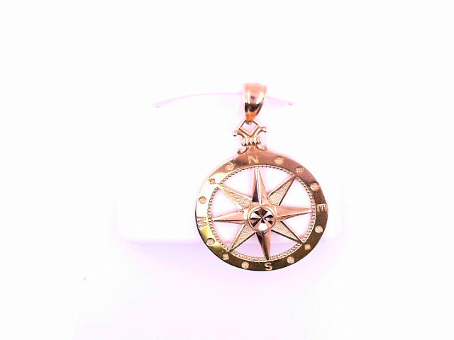 PENDANT 14KP 2.3G COMPASS CZ COMPASS STAR