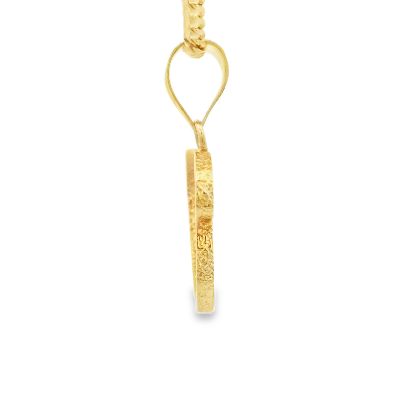PENDANT 14K Letter U CZ Italian