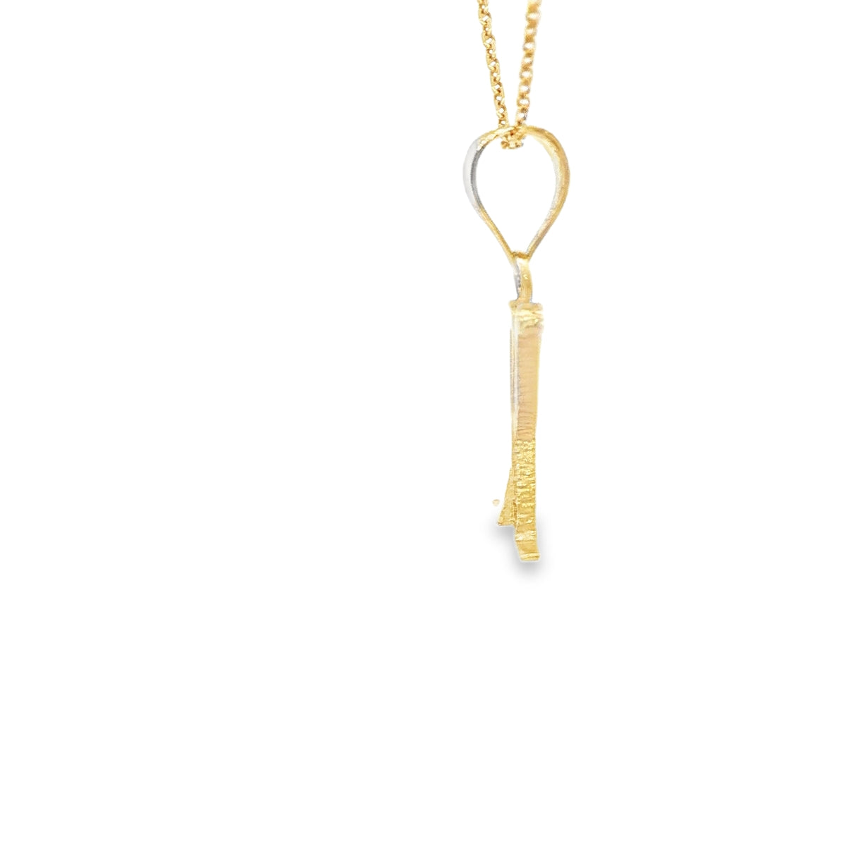 PENDANT 14K Letter X CZ Italian