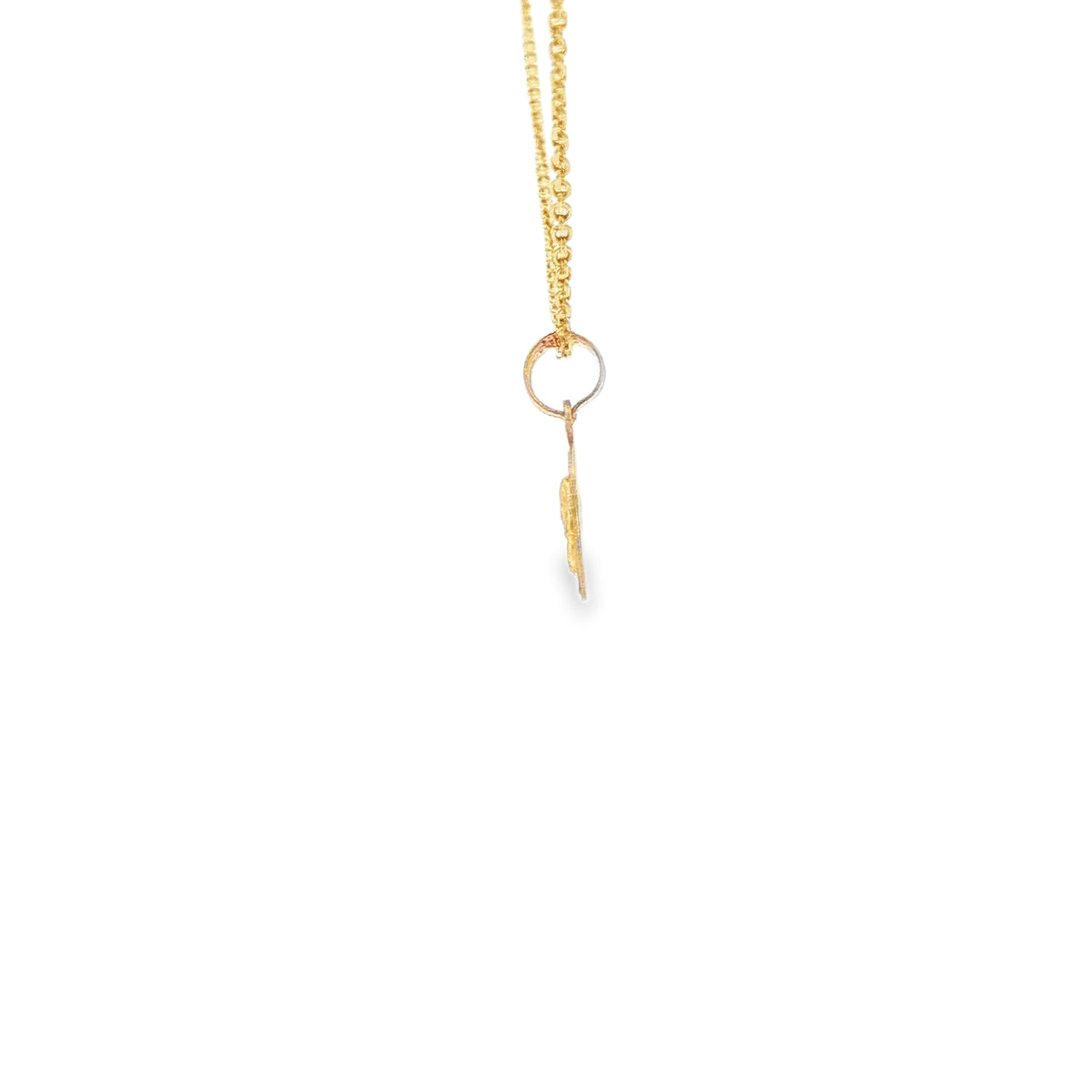 PENDANT 14K JESUS DC OVAL JESUS FACE 3TONE