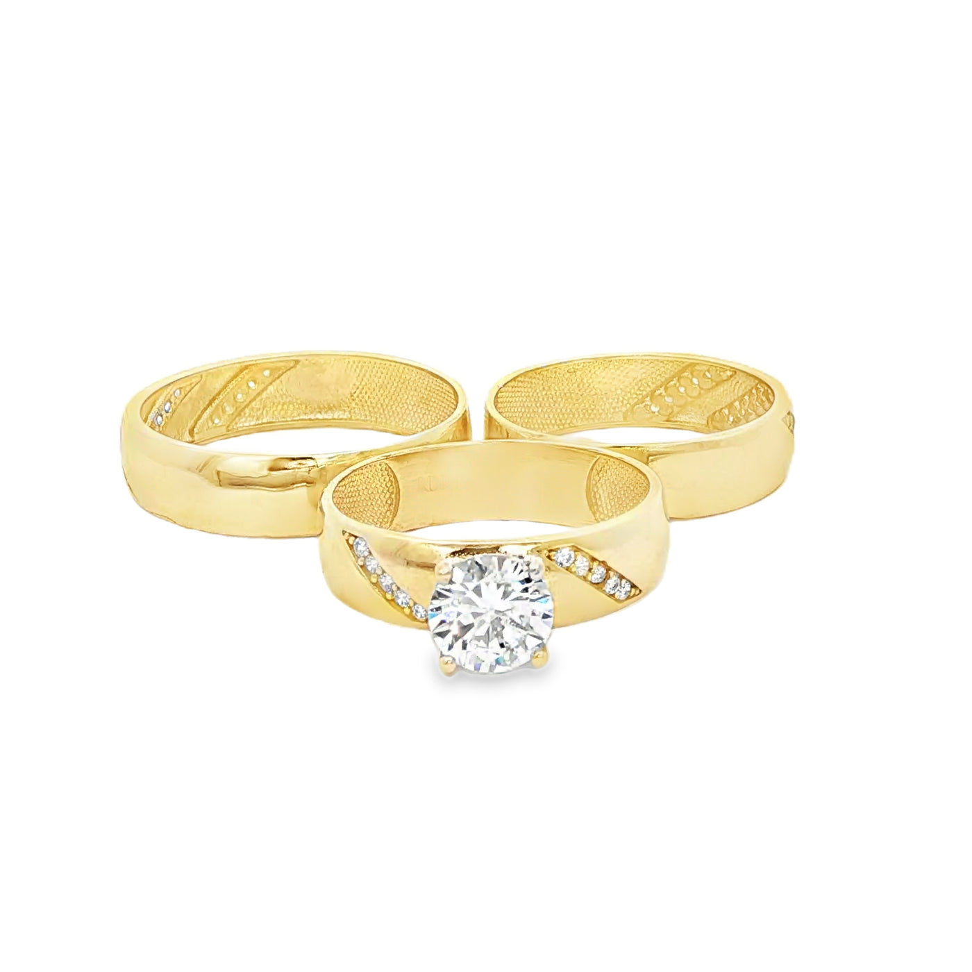 14 KARAT RING SIZE 7.25 WEIGHT: 2.1G : 5MM CZ 3 SL