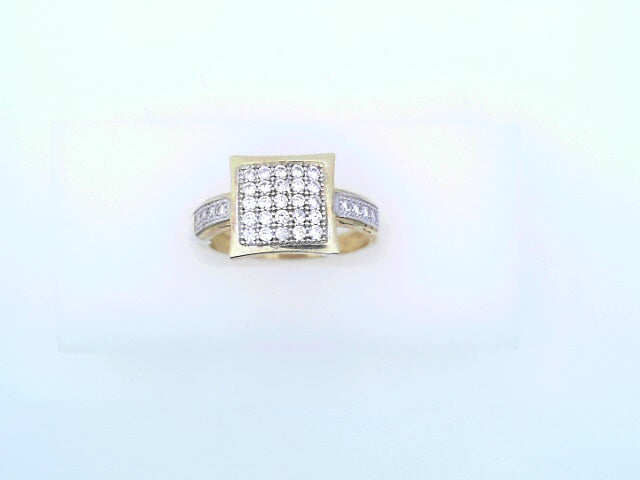 RING 14KR 3.4G SQUARE #7 CZ SQUARE CZ SHANK