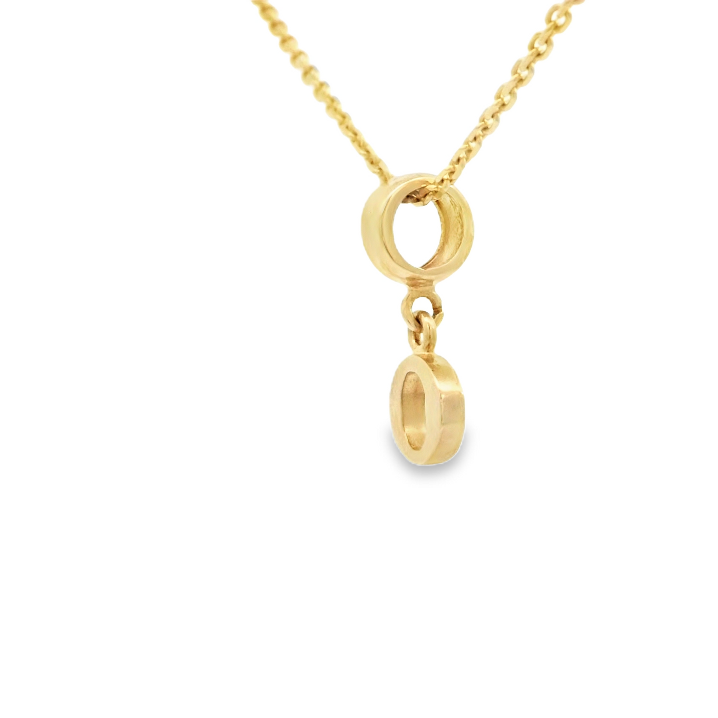 PENDANT 14K O Letter TINY BailRing