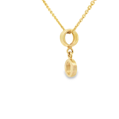 PENDANT 14K O Letter TINY BailRing