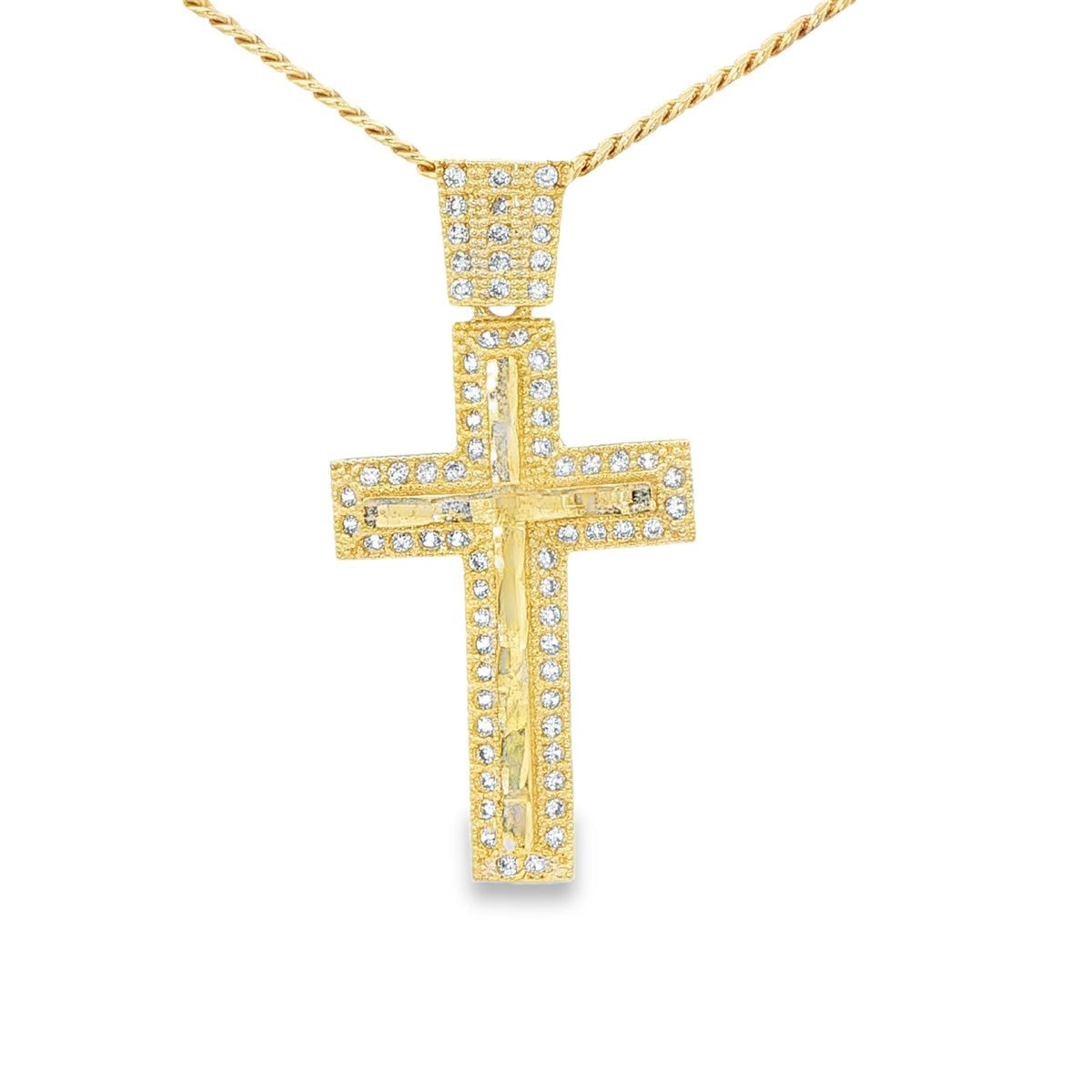 14 KARAT DIAMOND CUT CHARM WEIGHT: 3.2G : CZ DC CR