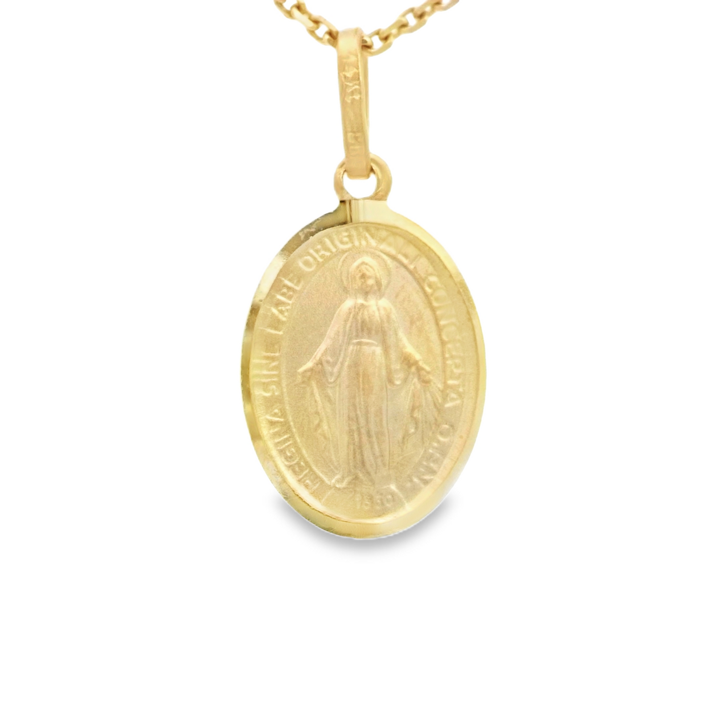 14K PENDANT MILAGROSA VIRGEN MARY OVAL